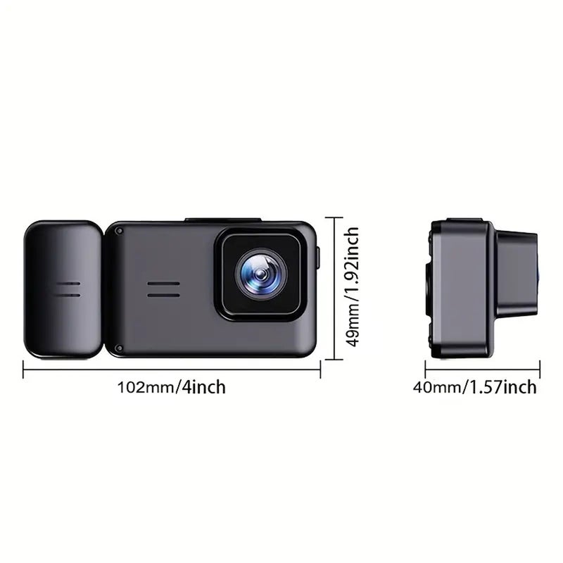1080P Car DVR Dash Camera Front & Inside & Rear Camera 3-Lens Driving Recorder 2 Inch Screen Dashcam Built-in WiFi Support Night-Vision/Parking Monitoring/Collision Locking/Loop Recording/Reversing - Image 2