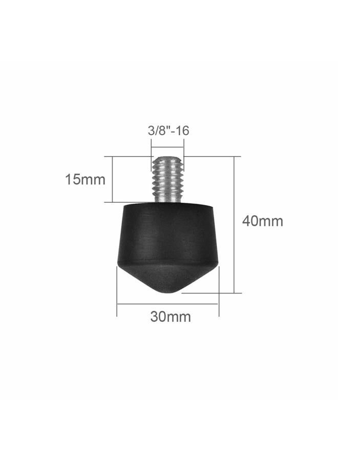 Foto&Tech Universal Anti-Slip 3/8" Rubber Foot Spike Compatible with Andoer Benro Gitzo Induro Kingjoy Manfrotto Weifeng RRS 3/8"-16 Thread Tripod Monopod on Smooth Uneven Surface 30mm x 40mm (3 PCS) - Image 2
