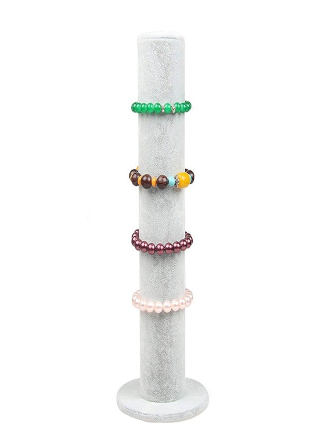 Bocar Velvet Vertical Tower Jewelry Bracelet Display Stand Bangle T-Bar Display Holder (CTZ-gray) - Image 1