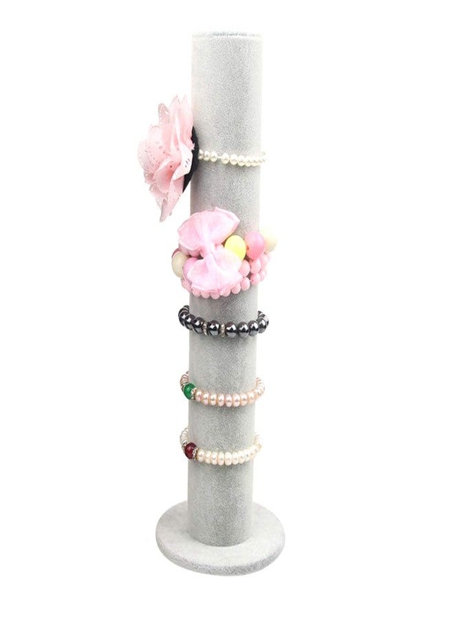 Bocar Velvet Vertical Tower Jewelry Bracelet Display Stand Bangle T-Bar Display Holder (CTZ-gray) - Image 2