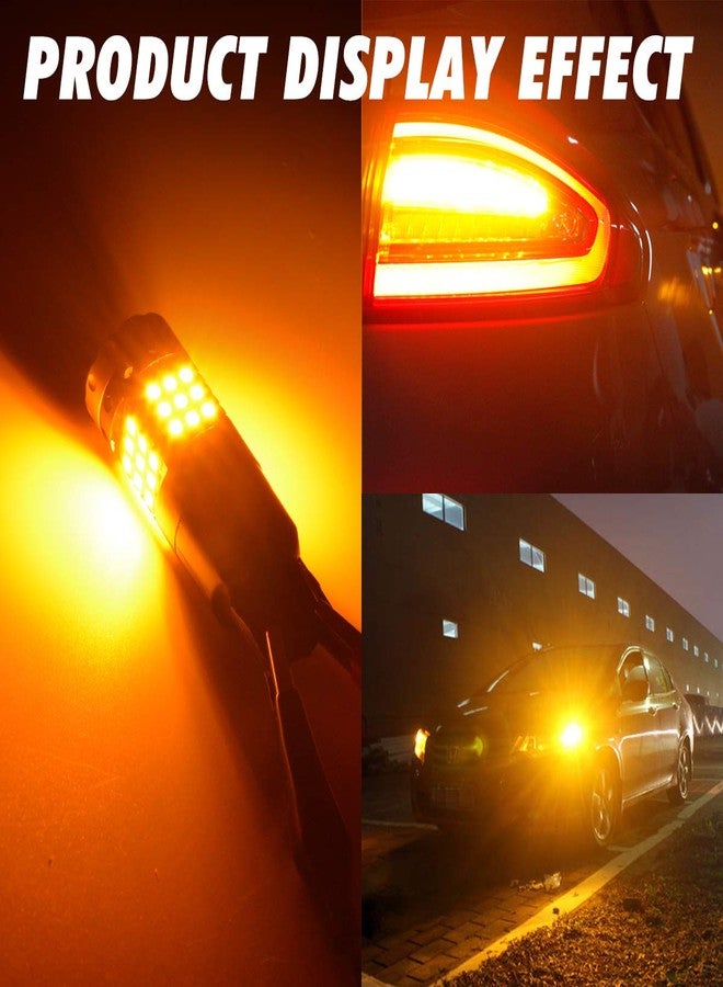 NATGIC مصابيح إشارة انعطاف LED من نوع NATGIC 7440 7440NA 992 T20 بقوة 3700 لومن، 3030، 45SMD، خالية من أخطاء Canbus، مضادة للوميض السريع، مناسبة لإشارات الانعطاف الأمامية أو الخلفية للسيارة، لون كهرماني/أصفر (عبوة من قطعتين). - Image 2