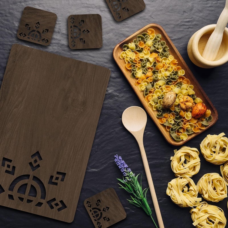 TOCINGO Table placemats Wooden mat with Tea Coasters Placemats for Dining and Kitchen Easy to Wipe Clean NonSlip Heat Resistant AntiSkid Stain Place mats 6 RactangleBrown - Image 4