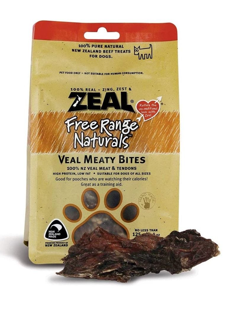 zeal Free Range Naturals Veal Meaty Bites Dog Treats 125g
