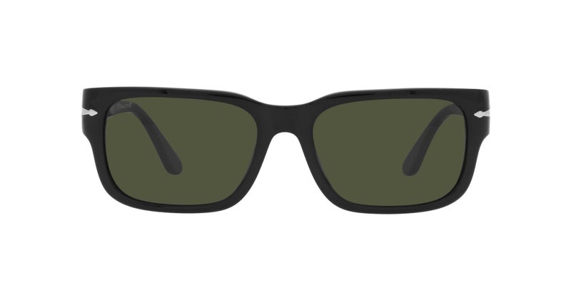 Persol PO3315S Rectangular Sunglasses, Black/Green, 58 mm - Image 1