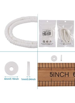 Generic 380pcs 6mm Flat Round Polymer Clay Spacer Heishi Beads Disc Ghana African Slice Loose Beads for Summer Boho Surfer Bracelet Beading Jewelry Making, 17.7''  - Image 3