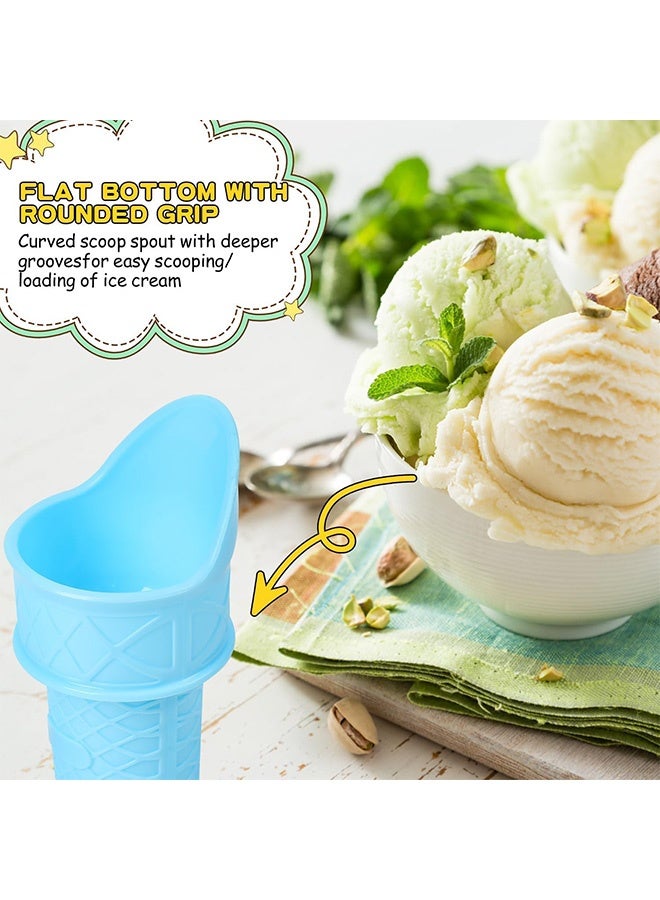 MXN 4 PCS Ice Cream Cone Holder, Reusable Mini Ice Cream Cones Scoop, Food Grade Ice Cream Plastic Cup For Kids - Image 4