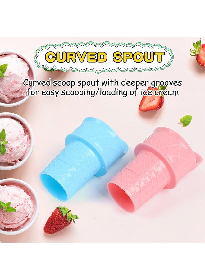 MXN 4 PCS Ice Cream Cone Holder, Reusable Mini Ice Cream Cones Scoop, Food Grade Ice Cream Plastic Cup For Kids - Image 3