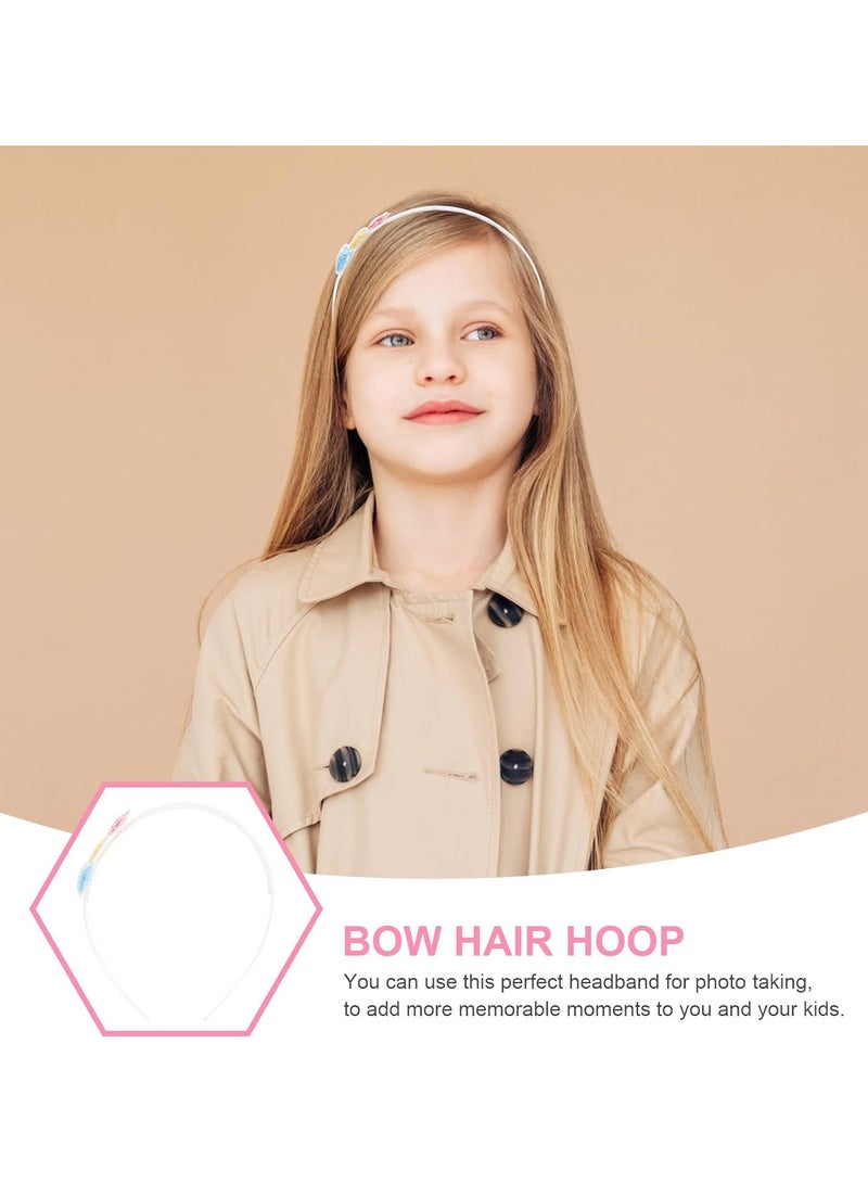 GGOOT 5PCS Cartoon Heart-shaped Headbands Kids Hair Hoops Candy-colored Quicksand Hairbands - Image 3