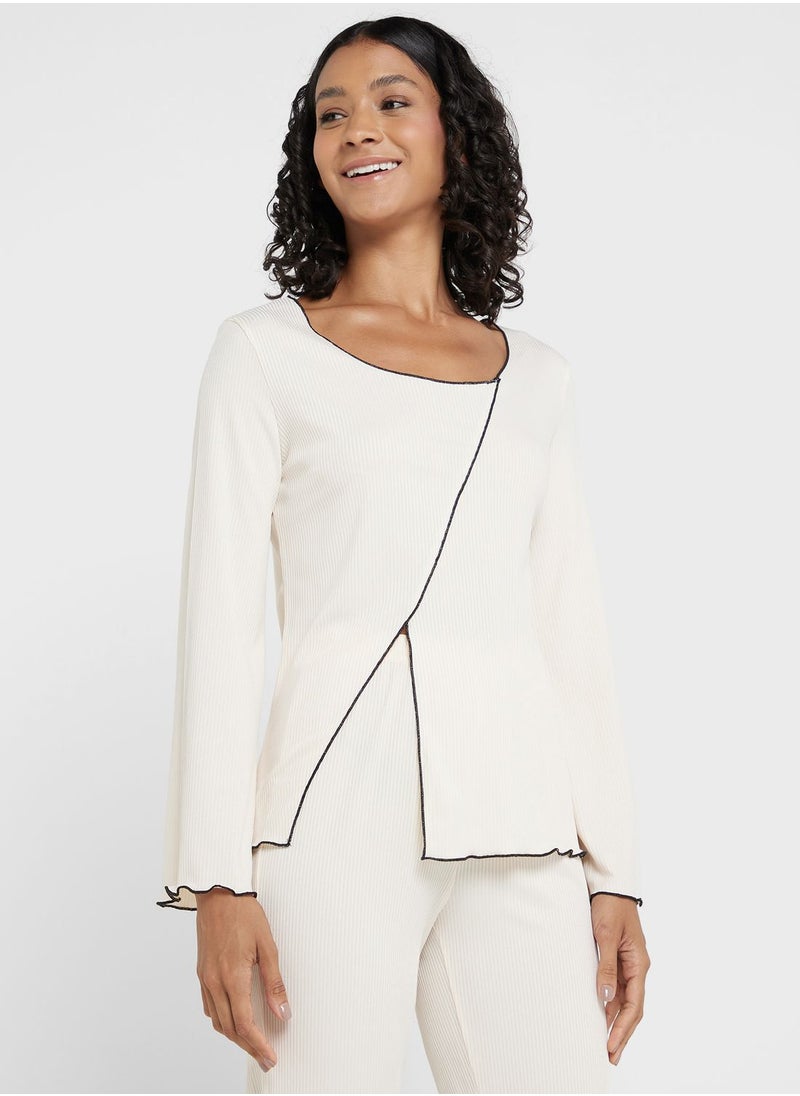 Ginger - Contrast Trim Detail Pyjama Set - Image 1