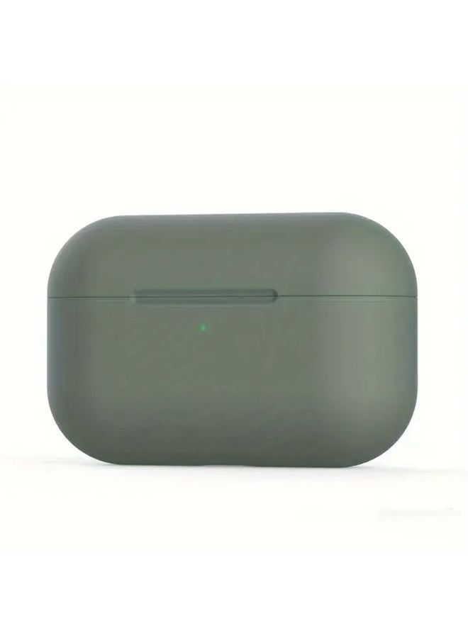 Dark Green Silicone Cover Case For Apple Airpods Pro Wireless Earphone Skin Protector - Image 1