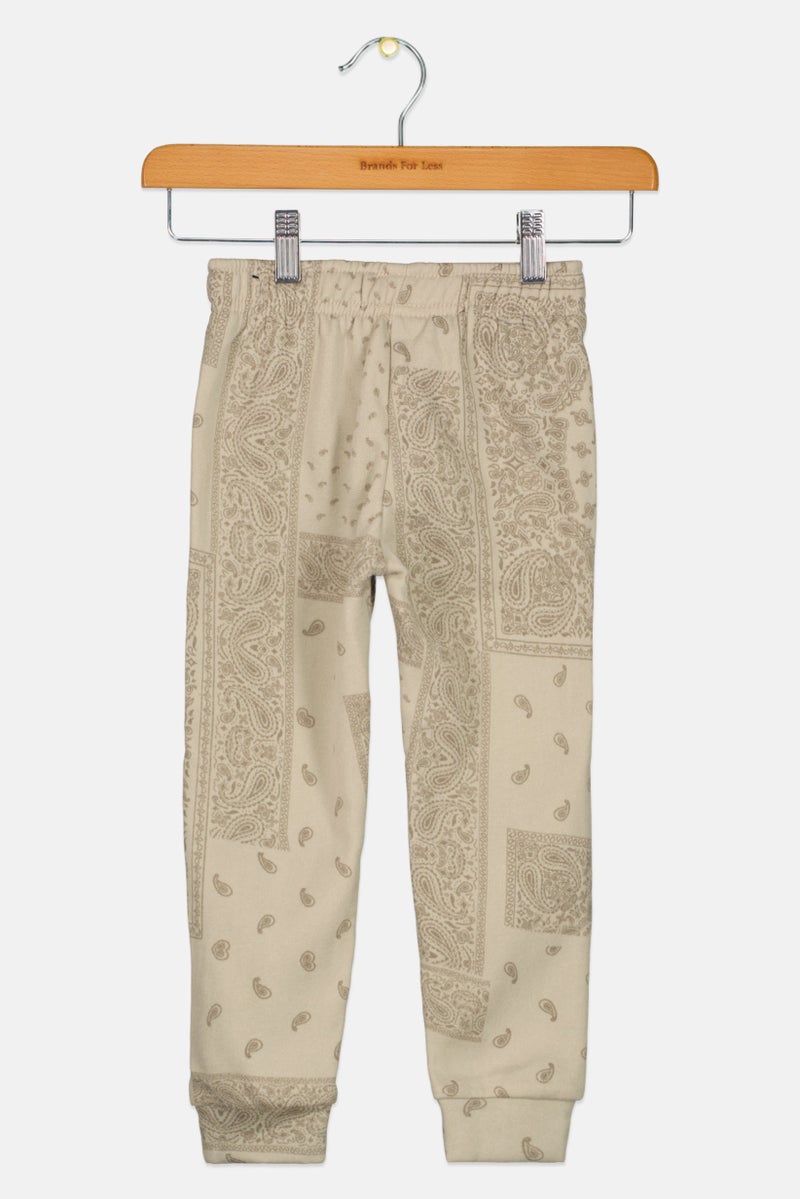 Originals by Brooklyn Cloth Kids Boy Paisley Print Jogger Pants, Light Grey  - Image 2