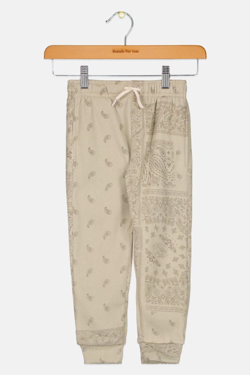 Originals by Brooklyn Cloth Kids Boy Paisley Print Jogger Pants, Light Grey  - Image 1