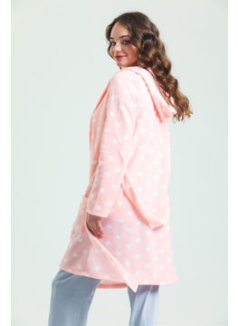 Magic Form 35252 Women's Hooded Fleece Dressing Gown-Pink  - Image 2