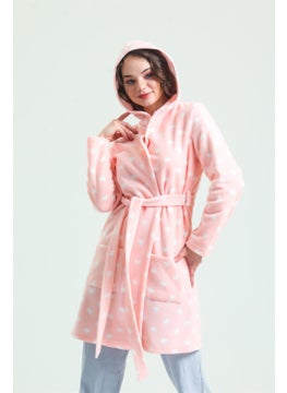 Magic Form 35252 Women's Hooded Fleece Dressing Gown-Pink  - Image 1