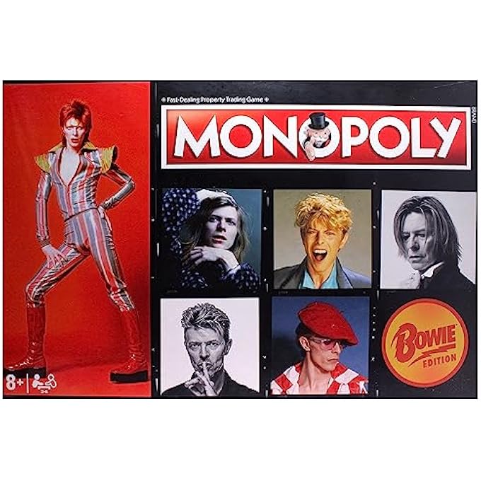 Winning Moves David Bowie Monopoly Board Game Advance to Heroes Diamond Dogs Aladdin Sane and Hunky Dory build stages and stadiums and bankrupt your fellow Kooks gift for players aged 8 plus - Image 1