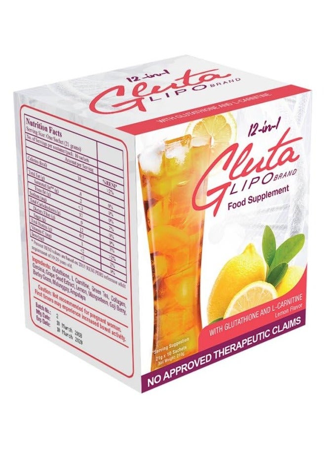 Gluta Lipo 12-in-1 Detox Drink – A Burst of Lemon Freshness for Total Wellness - Image 1