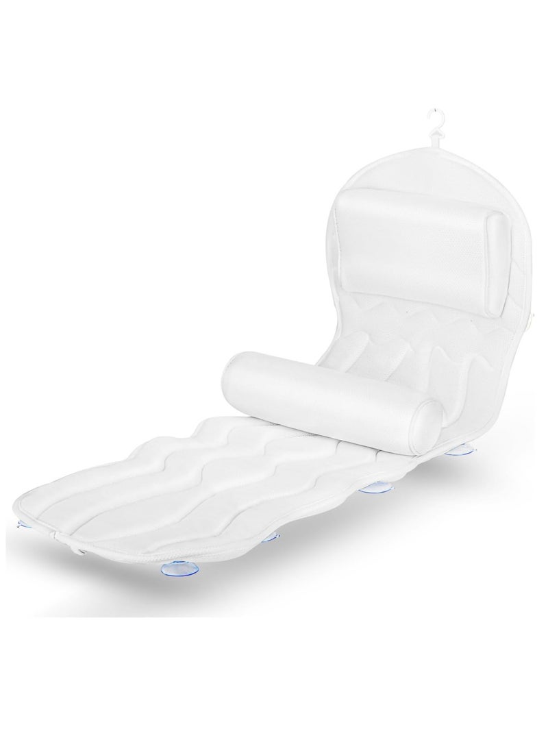 Samplife - Full Body Bath Pillow for Bathtub, Bath Pillows Cushions for Tub Neck Shoulder Back Support,14 Suction Cups Luxury Bath Tub Mat with Pillow for Adults Bathroom Accessories (51 Inch) - Image 1