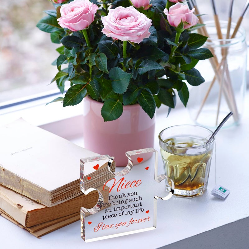 VELENTI Niece Gifts - Engraved Acrylic Block Puzzle Niece Gift 3.35 x 2.76 inch - Cute Niece Gifts from Aunt  Uncle - Birthday  Christmas  Graduation Niece Gifts from Auntie - Novelty Gifts for Nieces - Image 5