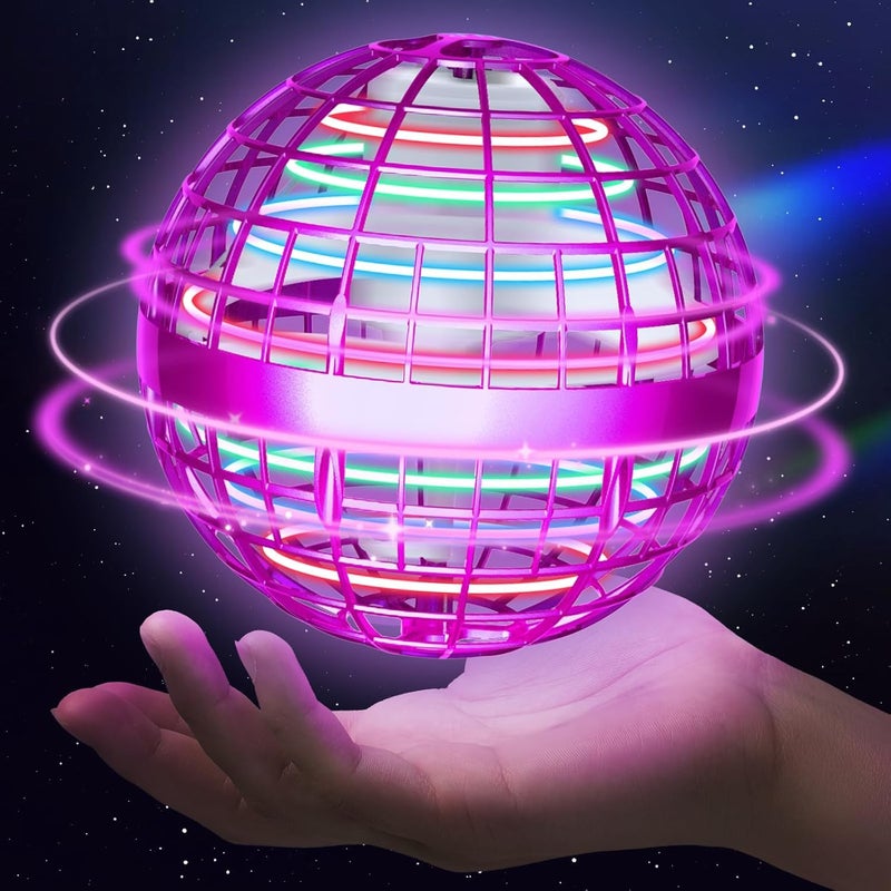 Sosuy 2026 Flying Orb Ball for Kids Magical Hover Galaxy Cosmic Boomerang Space Floating Mini Hand Rotating Drone Stocking Stuffer Xmas Toys for Boys Girls Teen Age 6 7 8 9 10 Pink - Image 3