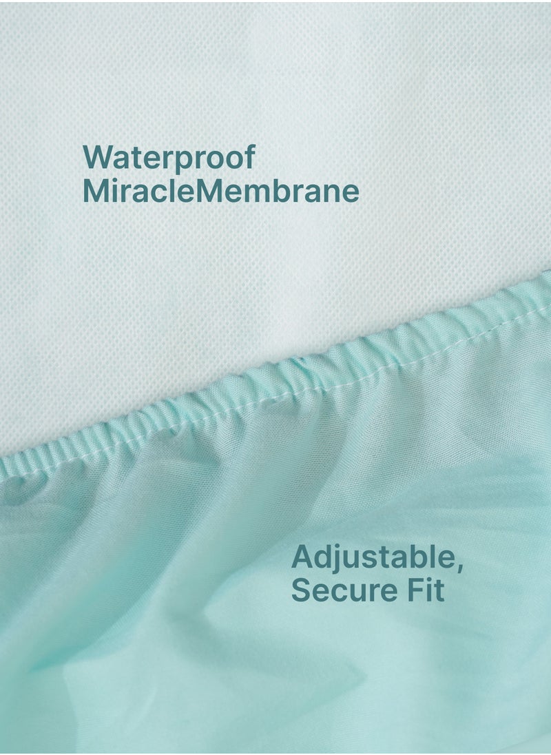 American Linen Fitted Style Waterproof Mattress Protector 160X200 Blue  - Image 4