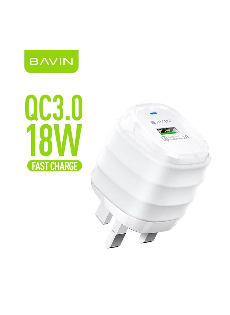 Bavin 18W Fast Charger + Free Micro-USB 3.0 Charging Speed Cable PC555E - Image 2