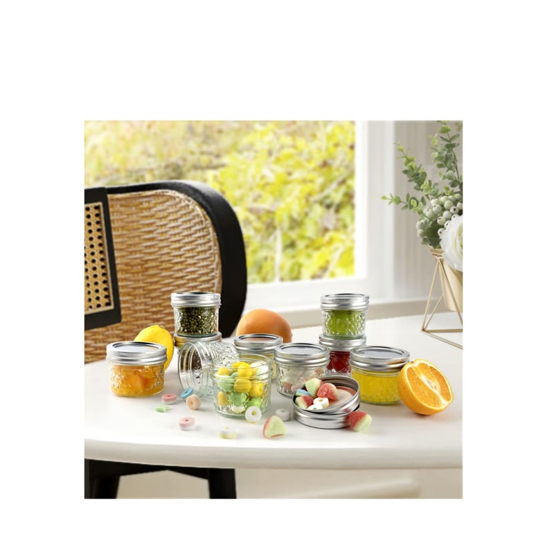 SOLARAE Mini Canning Jars 100ml With Lids, Small Glass Jars Ideal for Food Storage, Jam, Spice,Candle,Honey,Wedding Favors(12 PACK) - Image 2