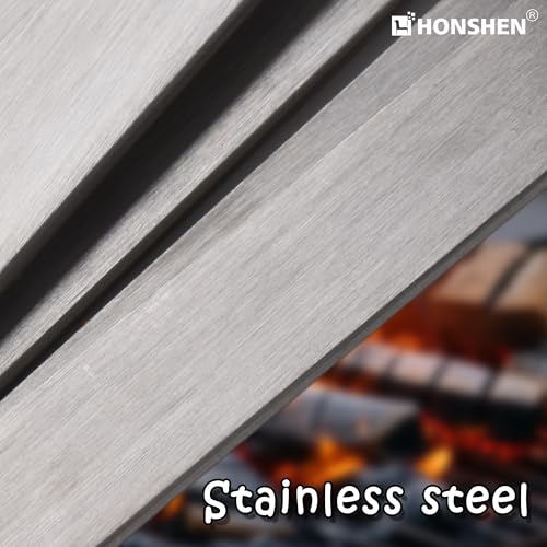HONSHEN 17-Inch 12 Pack Long Flat BBQ Skewers, HONSHEN Brazilian-style Stainless Steel 3/8 Inch Wide Blade with hardwood Handle barbecue skewers for Grilling Meat,Chicken,Shrimp,Vegetables-Set of 12 - Image 5