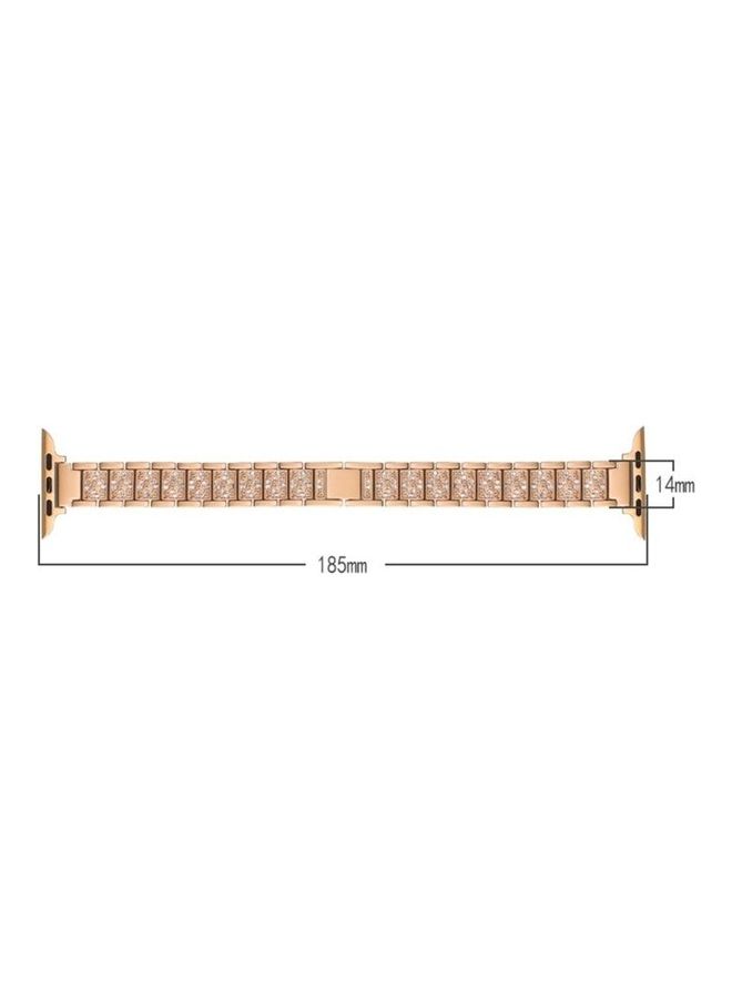 HuHa Ethnic Replacement Watchband for Apple Watch Series 1/2/3/4/5/6/7/SE 42/44/45mm Rose Gold - Image 4