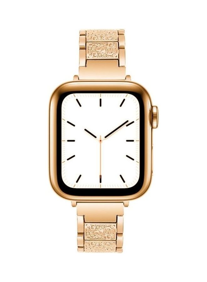 HuHa Ethnic Replacement Watchband for Apple Watch Series 1/2/3/4/5/6/7/SE 42/44/45mm Rose Gold - Image 3