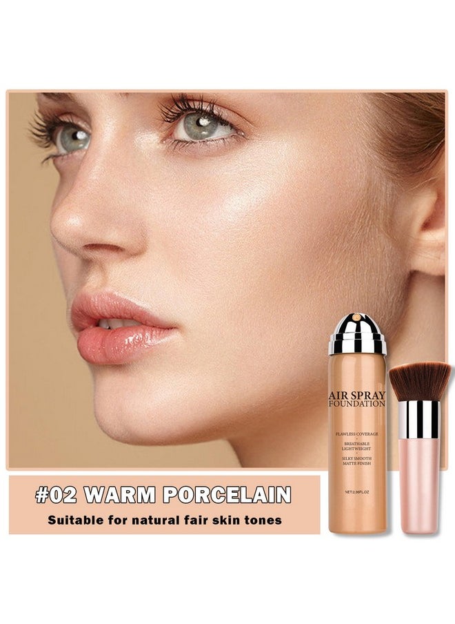 AWCCXMYM - Flawless Airbrush Foundation High Coverage Foundation Smooth Creamy Matte Spray Foundation Makeup Kit For Mature Skin With Natural Nude Finish #Natural Color - Image 1
