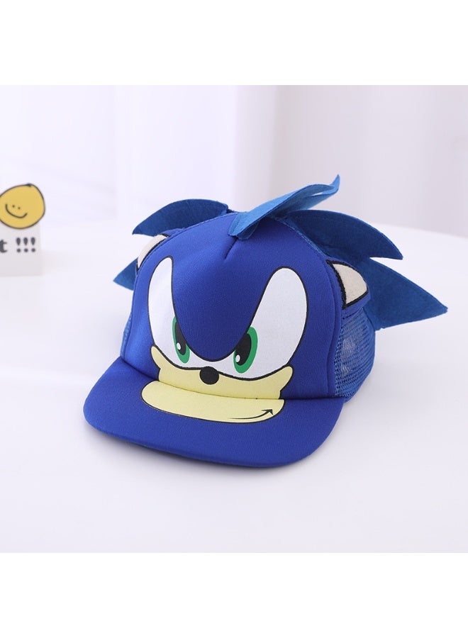 New Children's Sonic Cartoon Flat-Brimmed Cap Unisex Hedgehog Hip-Hop Hat (Colors: Black/Blue/Red; Head Circumference:52-54cm) - Image 3