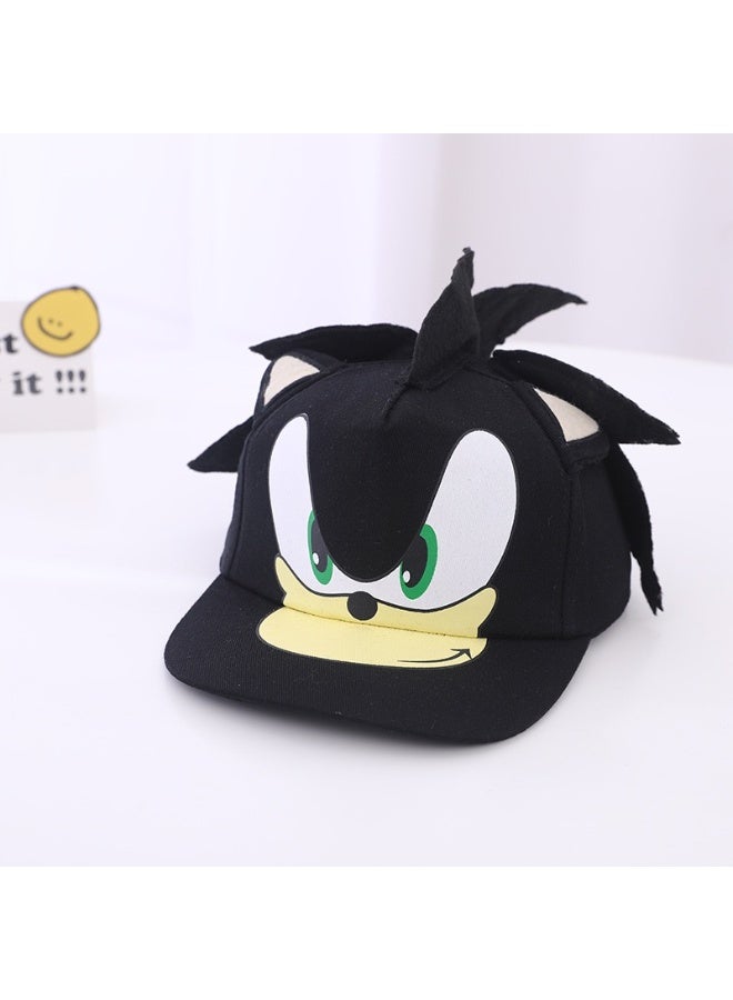 New Children's Sonic Cartoon Flat-Brimmed Cap Unisex Hedgehog Hip-Hop Hat (Colors: Black/Blue/Red; Head Circumference:52-54cm) - Image 2