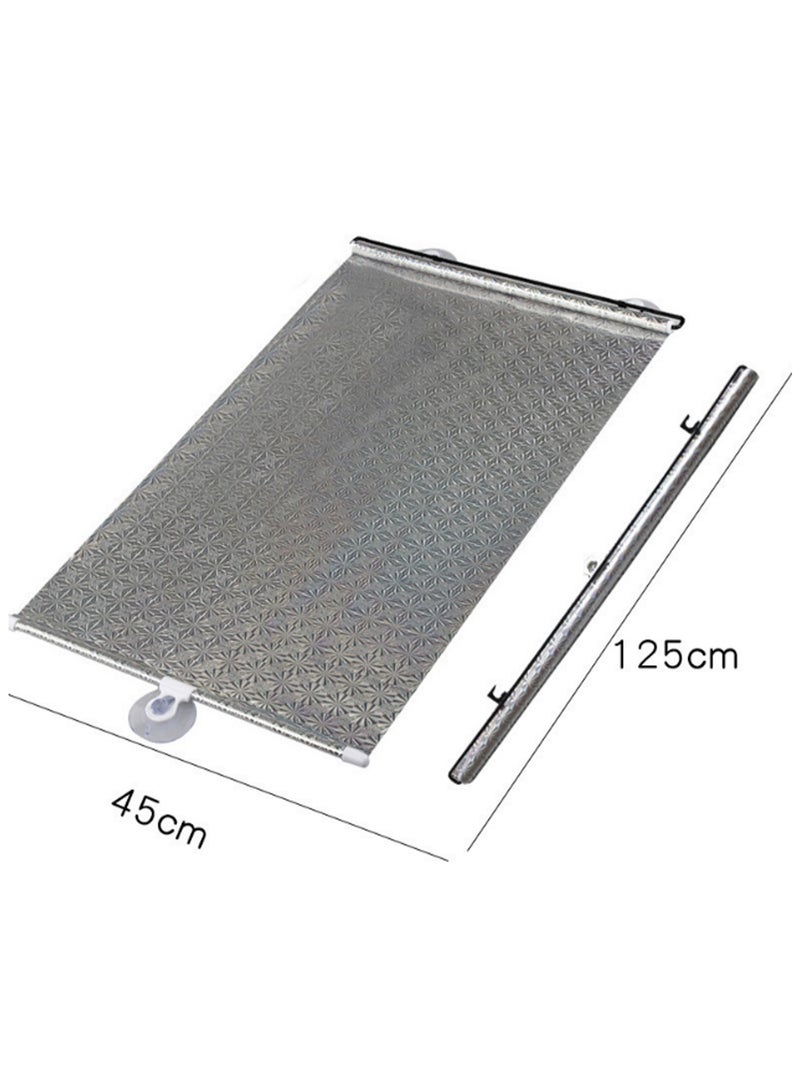 45*125 Silver 【3 Suction Cups Included】 Retractable Car Sunshade, Large Windshield Sunshade, Protective Automatic Roller Blind Sunshade, Suitable For Small Business, Medium, Suv, Large Truck - Image 2