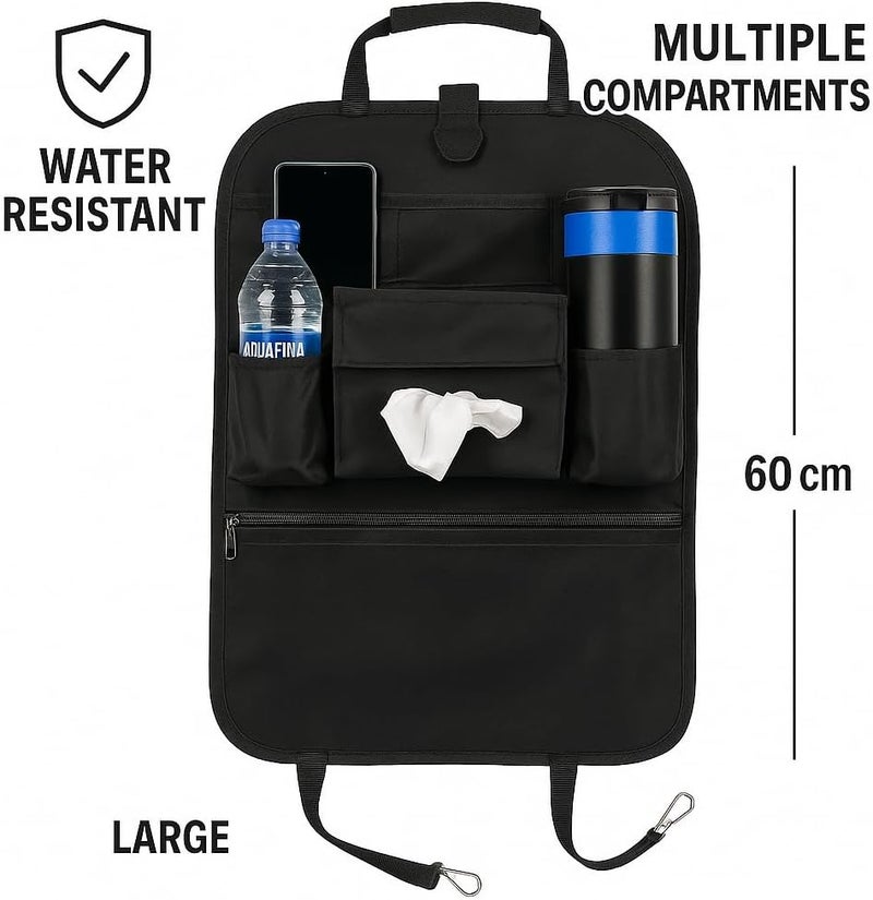 Backseat Car Organizer â€“ Waterproof Seat Protector and Kick Mat with Cup Holders, Tissue Dispenser, and Storage Pockets â€“ Universal Fit for Cars, SUVs, and Trucks - Image 4