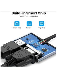 MOWSIL USB C to HDMI VGA Adapter, USB Type C to Dual VGA HDMI Splitter Converter, Compatible with iPhone 15/15Pro, Galaxy S22 Ultra, Macbook Pro, iPad Pro, Dell XPS 13/15, Yoga 910, Surface Go  - Image 3