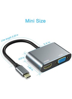 MOWSIL USB C to HDMI VGA Adapter, USB Type C to Dual VGA HDMI Splitter Converter, Compatible with iPhone 15/15Pro, Galaxy S22 Ultra, Macbook Pro, iPad Pro, Dell XPS 13/15, Yoga 910, Surface Go  - Image 4