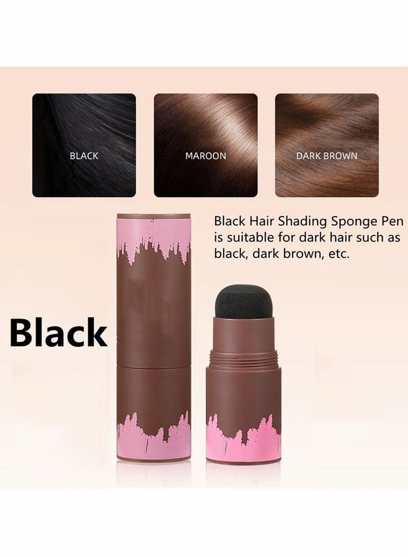 KASTWAVE Hairline Powder Stick, 2 PCS Hair Shadow Powder Root Touch Up Powder, Waterproof Hair Shading Sponge Pen Hair Filler Powder for Cover Gray Hair Root, Hair Touch-Up, Thin Hair (Black) - Image 2