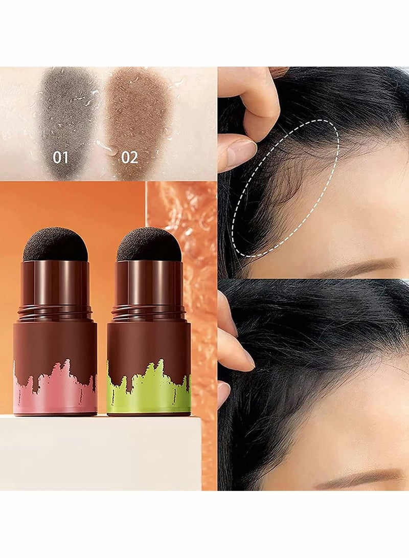 KASTWAVE Hairline Powder Stick, 2 PCS Hair Shadow Powder Root Touch Up Powder, Waterproof Hair Shading Sponge Pen Hair Filler Powder for Cover Gray Hair Root, Hair Touch-Up, Thin Hair (Black) - Image 5