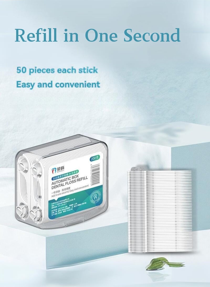 Roroll Automatic Pop-Up Dental Floss Toothpicks Refill Box - 200 pcs - Image 4