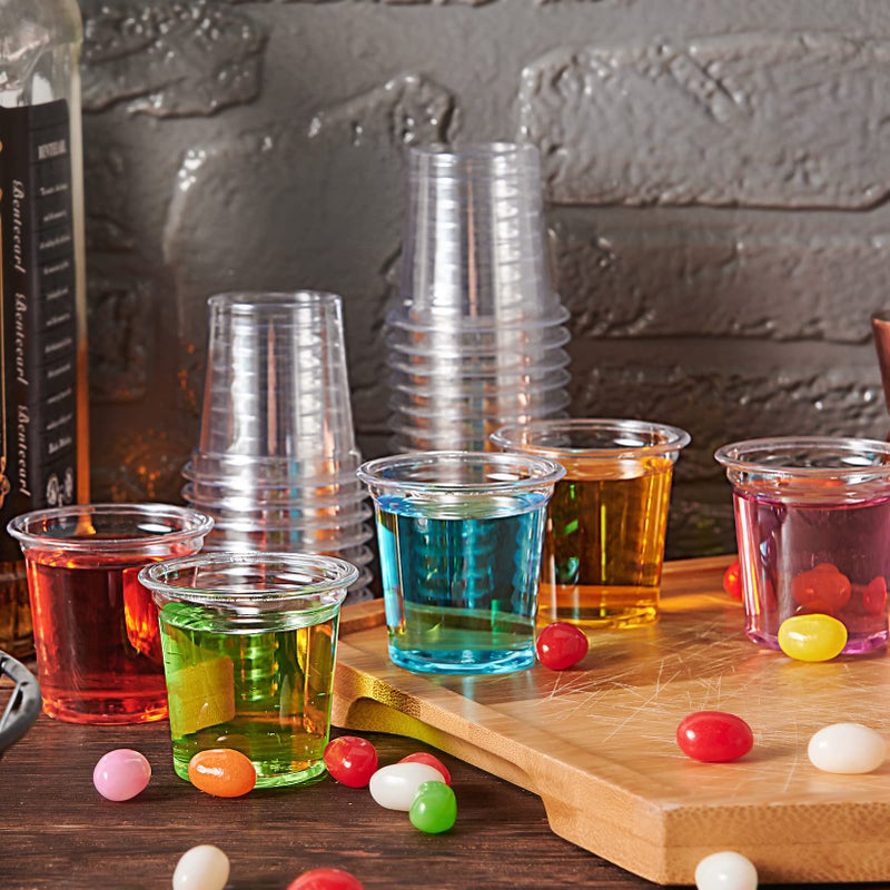 Lilymicky Lilymicky 500 PACK 1 oz Plastic Shot Glasses  1 Ounce Clear Disposable Party Cups for Vodka  Whiskey  Tequila  Mini Plastic Containers for Sauce  and Sample Tasting - Image 5