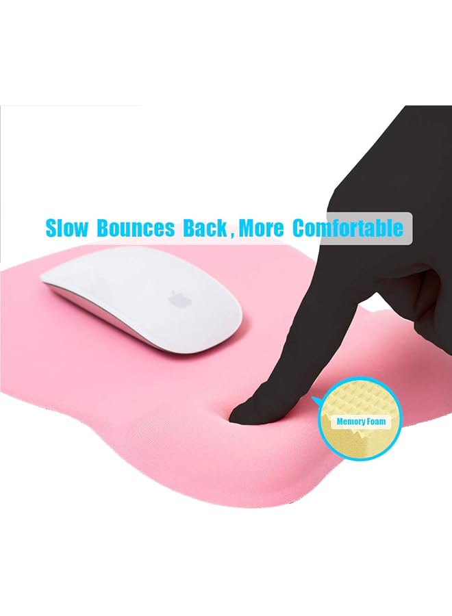 erorex Office Mousepad With Gel Wrist Support Ergonomic Gaming Desktop Mouse Pad Wrist Rest Design Gamepad Mat Rubber Base For Laptop Comquter Silicone Non Slip Special Textured Surface 07Pink 1  - Image 2