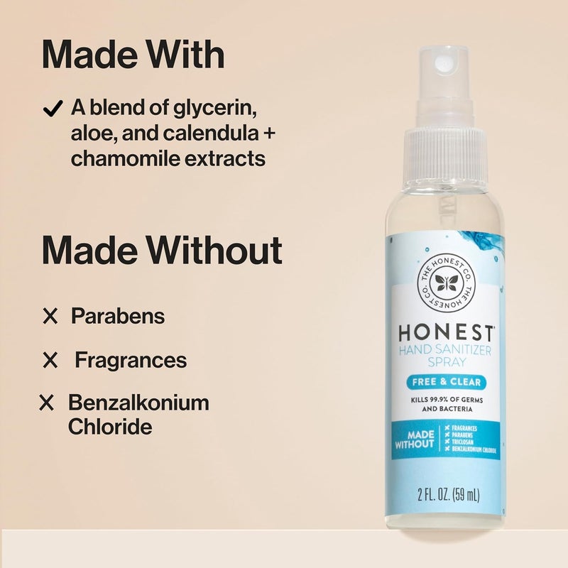 Tiered cost purchase alternatives Plant-Based Hand Sanitizer Spray | Kills 99.9% of Germs | Hypoallergenic, Quick-drying + Moisturizing | Fragrance Free, 2 fl oz Efficiency boosted construction - Image 3
