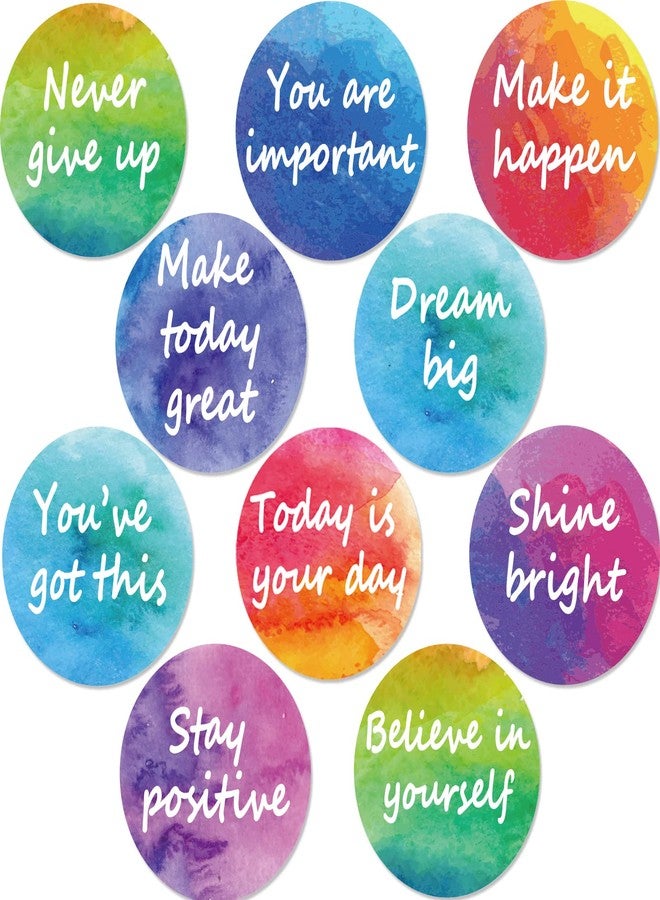 Wiooffen 50pcs Positive Sayings Accents Watercolor Motivational Classroom Cutouts Decors Growth Mindset Chips Inspirational Quotes Bulletin Board Class Door Decorations - Image 1