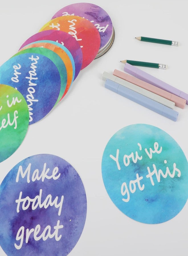 Wiooffen 50pcs Positive Sayings Accents Watercolor Motivational Classroom Cutouts Decors Growth Mindset Chips Inspirational Quotes Bulletin Board Class Door Decorations - Image 4