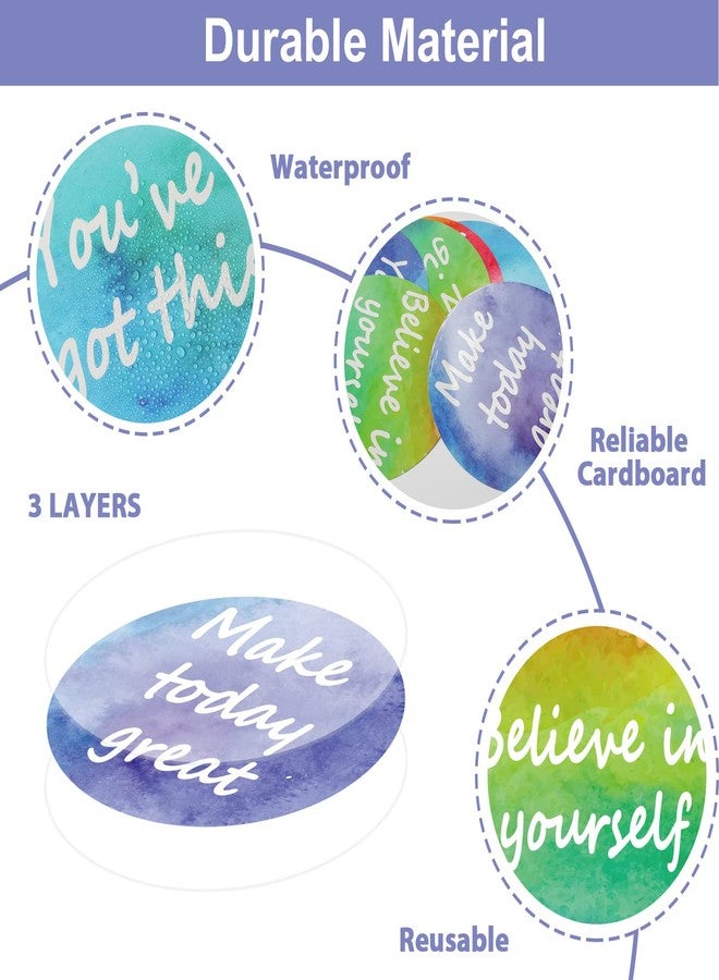 Wiooffen 50pcs Positive Sayings Accents Watercolor Motivational Classroom Cutouts Decors Growth Mindset Chips Inspirational Quotes Bulletin Board Class Door Decorations - Image 3