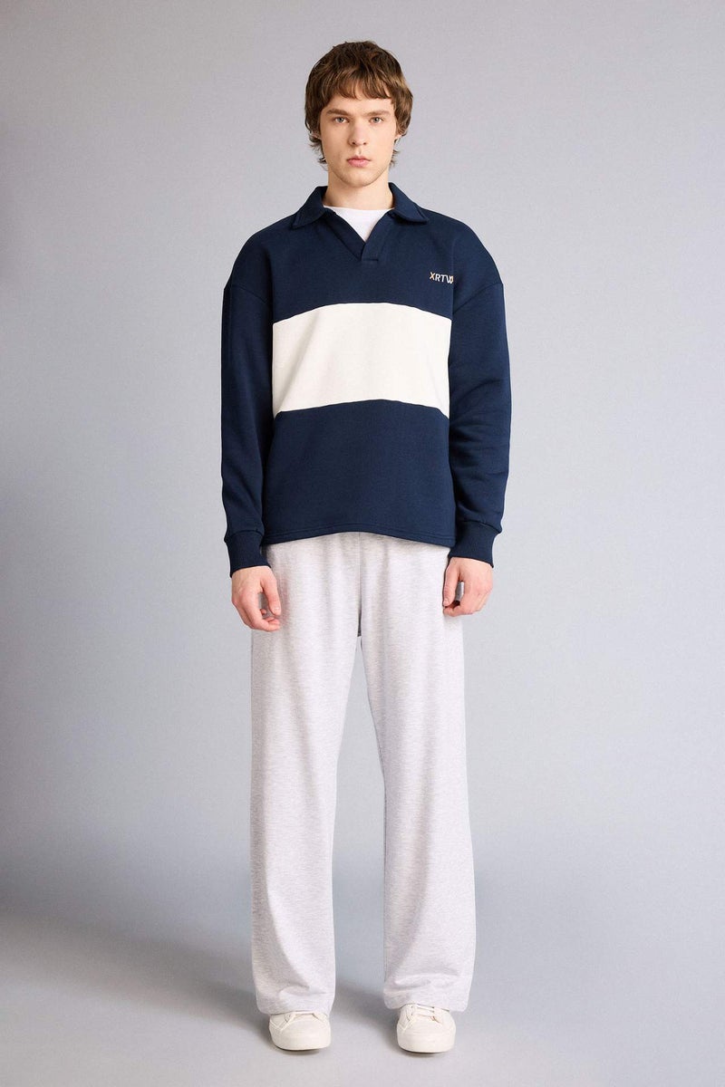 DeFacto Boxy Fit Polo Collar Sweatshirt - Image 2