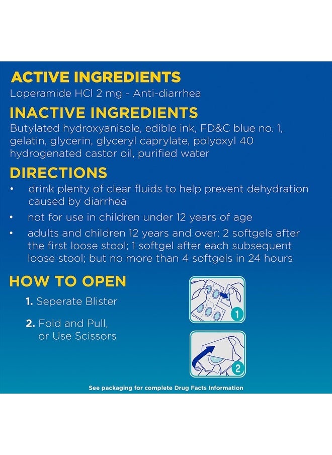 IMODIUM - A-D Anti-Diarrheal Medicine Softgels with 2 mg Loperamide Hydrochloride per Capsule, Diarrhea Relief to Help Control Symptoms Due to Acute - 24 ct - Image 1