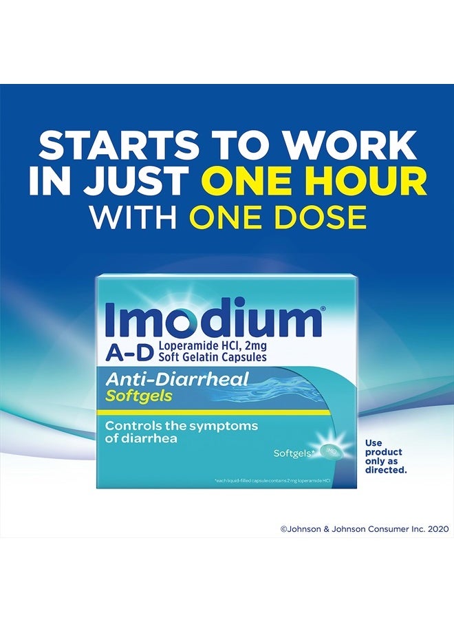 IMODIUM - A-D Anti-Diarrheal Medicine Softgels with 2 mg Loperamide Hydrochloride per Capsule, Diarrhea Relief to Help Control Symptoms Due to Acute - 24 ct - Image 1