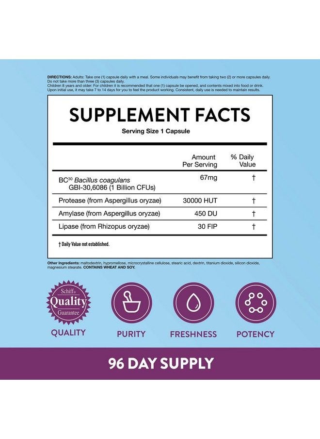 Digestive Advantage - Ibs Probiotics For Digestive Health & Intensive Bowel Support For Women & Men With Digestive Enzymes Support For Occasional Bloating & Gut Health 96Ct Capsules - Image 1