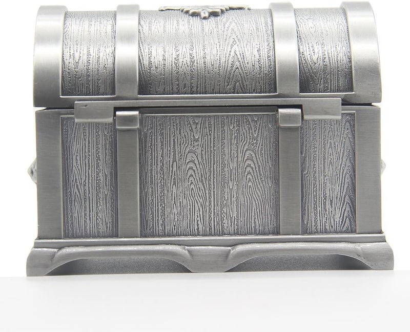 AVESON Rectangle Vintage Metal Treasure Chest Trinket Jewelry Box Gift Box Ring Case for Girls Ladies Women, Medium, Tin Color - Image 5